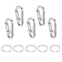 YINKE 5 Pieces Carabiner Mini Cup Hook Lightweight Stainless Steel 4.5cm sidabras