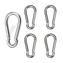[East Leaf] Carabiner Hook Stainless Steel Keychain Load Capacity 40kg 5cm sidabras