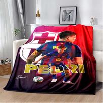 Pedri Barcelona Žvaigždės Žurnalo Stiliaus Portretas Parašas Flanelinis Antklodė Minkštas Šiltas Plaunamas La Liga Futbolo Gerbėjo Mėtomasis Sofos Miegamojo Dekoras 80cm x 120cm