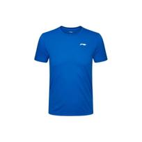 Li Ning T Shirts Men's Blue Crew Neck Moderate Straight Fit ATSR219-4 S