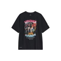 Li Ning T Shirts Unisex Black Crew Neck Moderate Straight Fit AHSTA33-1 M
