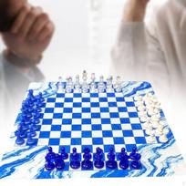 Four Player Chess Set Group Gatherings 2-4 Person for Adults Height 49mm Team Game 35cm Board Style A