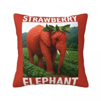Strawberry Elephant Italian Brainrot Meme Pillowcase Printing Cushion Cover Gift Throw Pillow Case Cover Home 40X40Cm Peach skin 18*18(CM)-1Pcs