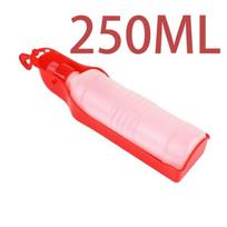 500 ml Šuns vandens butelis sulankstomas gertuvė plastikinis nešiojamas vandens butelis augintiniui lauko kelionės geriamojo vandens šėrimo dubuo 250ml raudona