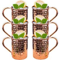 8 vnt. Kokteilių vyno taurė Maskvos Mule puodelis Nerūdijančio plieno kalta vario danga Padengtas alaus puodelis Kavos baro įrankiai Indai Ramadanui 301-400ml beige