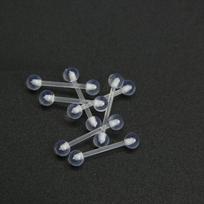 Skaidrus Akrilo Silikoninis Liežuvio ir Bambos Auskaras Acrylic Ball 1.2*3mm