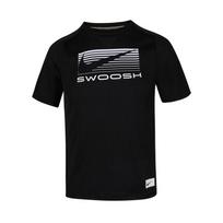 Nike Swoosh T-Shirt Soft Comfortable Versatile Short Sleeve Kids tops Black HJ3743-010 XS