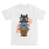 T-Shirts For Men Women Chibi Toothless Stitch And Cute Ess Cotton Tee Shirt Short Sleeve T Shirts Crew Neck Clothing Unique S balta