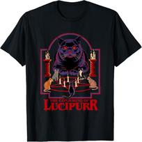 Conjuring of Lucipurr Retro Dark Humor T-Shirt S juoda