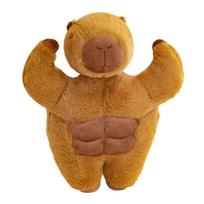 Capybara Muscle Plush Doll Cute Muscular Plushie Stuffed Toy Kawaii Cartoon Strong Animal Pillow for Boy Girlfriend Gifts 38cm ruda