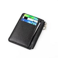 Men’s Leather Wallet RFID Blocking Slim Card Holder Zipper Coin Purse Front Pocket Mini Wallet with Money Clip and Card Slots Compact Bifold Wallet juoda