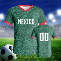 2026 Mexico national football team personalized jerseys, quick-drying football shirts, boys', girls', and children's team jerseys. M žalia