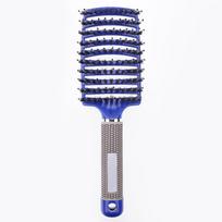 Hair Brush Girls Hair Scalp Massage Comb Bristle Nylon Women Wet Curly Detangle Hair Brush for Salon Hairdressing Styling Tools mėlyna
