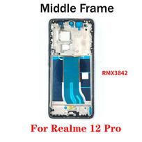 Middle Frame For Realme 12 Pro RMX3842 LCD Front Frame Housing Bezel Chassis With Side Button Repair Parts auksas
