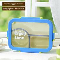 Bento Box With Dividers And Sealed Compartments For Office And School Use 650ml Blue