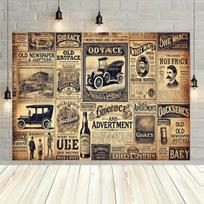 One vintage newspaper advertisement backdrop, suitable for decorating rooms, photography studios and various events 47.2x31.5inch/120*80cm
