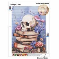 DIY 5D Diamond Painting Kit Human Anatomy Skull Books Flowers Pattern Full Drill Rhinestone Art Canvas for Home Wall Decoration Round 20x30cm