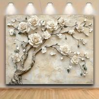 Vienas sienos dekoravimo elementas retro dekoratyvinio meno stiliaus, pagamintas iš poliesterio medžiagos, su gėlių raštais. 70.9x43.3inch/180*110cm beige