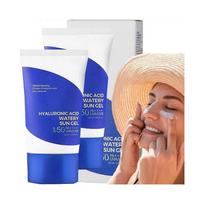 2PCS Niacinamide&Hyaluronic Acid Watery Sun Gel, Summer Sunscreen, Hyaluronic Acid Natural Sun Cream SPF50+ PA++++ , Non-sticky, hydrating
