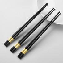 Alloy Chopsticks 10 Pairs Food Grade Antibacterial Non-slip Heat Resistant Reusable Tableware for Home Daily Dining one size
