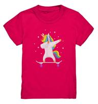 Skateboard Unicorn Dabbing T-Shirt - Kids Premium Shirt / Gifts for Girls Boys S