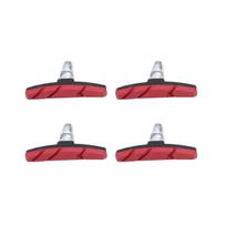GRIRIW 2 Pairs of Mountain Bike V Brake Pads with 4pcs raudona