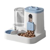 Automatic Dog Feeder Auto Cat Feeder Water Dispenser Large Capacity Dog Food Dispenser Waterer Station for Home Indoor Kitten mėlyna