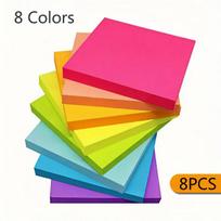 8-Color Self-Adhesive Sticky Notes Set - 50 Pages per Pad Office Index Stickers for Organizing And Notetaking Multiple Colors pink