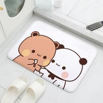 1Pc Bubu and Dudu Cute Cartoon Welcome Mat Entrance Doormat Balcony Bathroom Floor Mats Non-slip Rug Bedroom Carpet Home Decor (as the picture,30cmx50m)