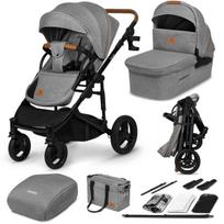 2-in-1 vežimėlis su lopšiu ir sportine dalimi visiems sezonams, visureigio ratai 27 cm – Lionelo Mari Tour Grey Stone