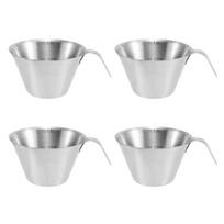 4 vnt. Espresso puodeliai Mažas nerūdijančio plieno puodelis Espresso šoto Kavos matavimo puodelis Mini pieno ąsotis Namų barista Kavos priedai 100ml