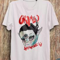 100% cotton TOPS UNISEX TEES MENS WOMENS Grimes Art Angels T-Shirt, Tour, Music Shirt, Pop Eksperimental Music S balta
