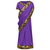Girls Indian Traditional Sari Costume Nativity Princess Ethnic Dress Up Clothing Fancy Dress Full Set 9-10 Years violetinė