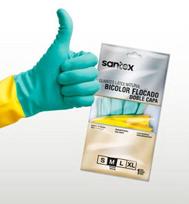 Santex guminės latekso pirštinės Bicolor Flocked Latex, 12 porų