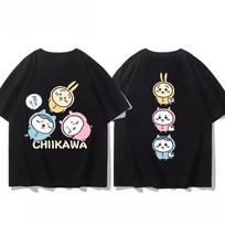 2026 Chiikawa T-shirt Kawaii Animation Outdoor Street Sports Casual Loose Comfortable Cotton Short Sleeve Y2K 4XL