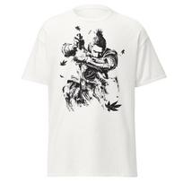 Sekiro: Shadows Die Twice Ink Wash Samurai Maple Leaf Vintage Oversized T-Shirt | Unisex Japanese Gaming Streetwear Tee 4XL