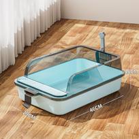 Extra Large Dust-Free Semi-Enclosed Cat Litter Box with Anti-Splash Design Includes litter scoop + 1 roll of garbage bags