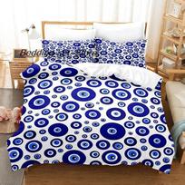 Hip Hop Turkish Evil Eye Bedding Set Single Twin Full Queen King Size Bed Set for Adult Kid Bedroom Duvet Cover 70x133cm 2pcs blue