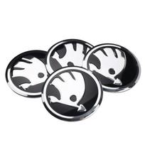 4 vnt. 56 mm automobilio ratlankio centrinės apdailos lipdukas/ženklelis Skoda Octavia A5 3 2 VRS Vision Kodiaq Rapid Fabia VII Superb RS