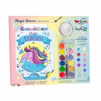 Kūrybinis rinkinys Toy Color "Magic Unicolorn" (spalvinimo albumas+temperos dažai+akvareliniai dažai+teptukas)