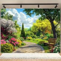 Didelis sodas  parkas  miestas  kaimas  poliesterio fonas - ryškūs lauko ir vidaus vakarėlių vėliavos  festivalių šventės 47.2x31.5inch/120*80cm