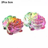 Colorful Crystal Pixiu Statue Hand Carved Feng Shui Wealth Luck Symbol Natural Polished Ornament for Home Office Decor A