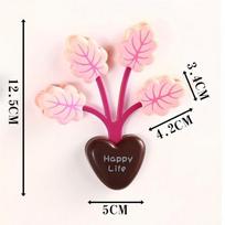 Cute Plant Shaped Magnetic Sealing Clips Strong Hold 2-in-1 Fridge Magnet Clips for Kitchen Food Bag Fresh Keeping rožinė