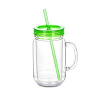 NEW 20 Oz Capacity Snowglobe Tumbler Pre Drilled Hole Clear Snow Globe Cups Double Wall Plastic Mason Jars Party Favors fluorescencinė žalia spalva