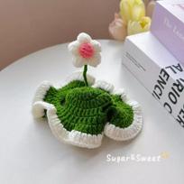 Elastic Cat Hat Handmade Crochet Pet Headgear Funny Pet Knit Cap  for Small Pet M žalia