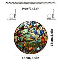 Round Hummingbird Suncatcher Colorful Wall Hanging Decoration Window Pendant  Children's Room A