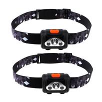 SecurityIng Headlight 250 Lumens LED Headlamp Battery Operated 4 Modes juoda