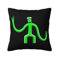 Custom Modern Blue Disco Rainbows Friend Play Gaming Cushion Cover For Sofa Velvet Pillow Case Peach skin 18*18(CM)-1Pcs
