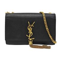 [Pre-Owned] Ysl Kate Gold Logo Chain Smooth Leather Tassel Shoulder Bag - Good #5NZIFE ONE SIZE