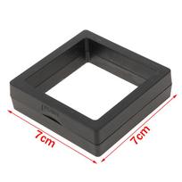 Pe Plėvelė Sagė Moneta Brangakmeniai Papuošalų laikymo Dėžutė Dulkėms atsparus parodos žiedo dėklas 9*9cm juoda